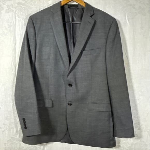 Ralph Lauren LRL Sport Coat 44L Gray Wool Made in Canada Lined Suit Stretch - Picture 1 of 16